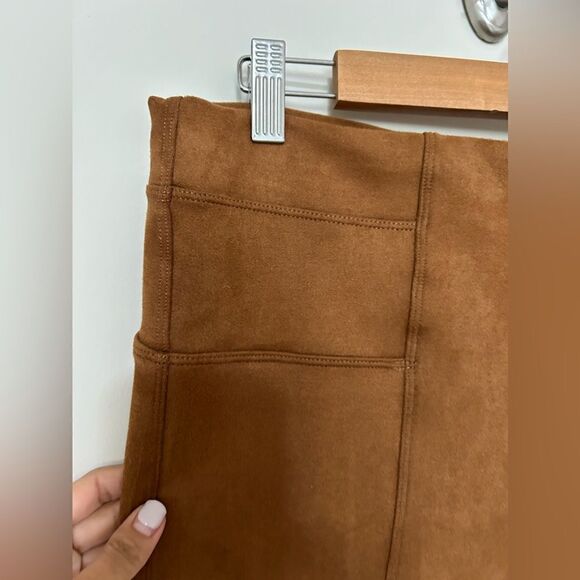 Spanx Faux Suede Leggings in Caramel - Picture 5 of 11